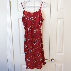 Street One Red Floral Fitted Summer Dress with Spaghetti Straps